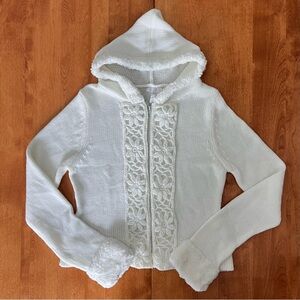 Juno Fur Trim Zip Up Knit